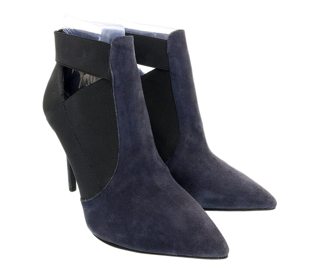 Daniela Fargion Navy Blue Suede Cut Out High Heel Ankle Boots-11