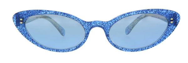 Miu Miu 53mm blue outlet Glitter Cat Eye Sunglasses