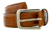 Pierre Cardin Shiny Brown  Embossed Classic Buckle Adjustable Belt Adjustable Mens Belt-