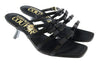 Versace Jeans Couture Black Stappy Mid Heel Bow Sandals-7