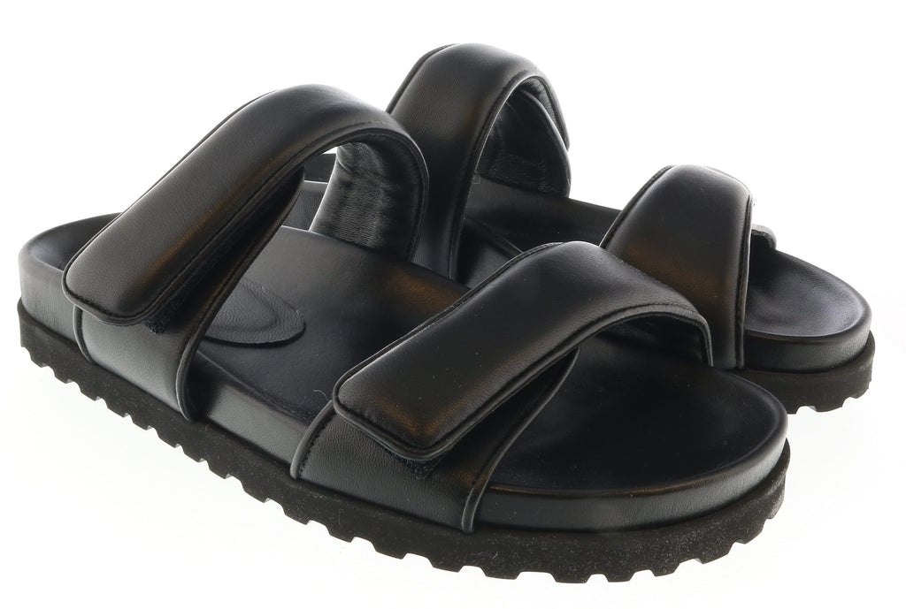 Gia Borghini Black Gia x Pernille Double Strap Leather Slides 10