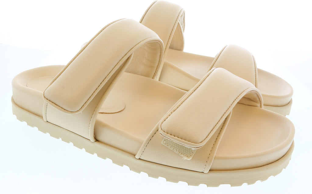 Gia Borghini Cream Gia x Pernille Double Strap Leather Slides 10