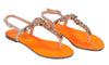 Ventutto Rio Orange/Beige Crystal Cluster T-Strap Sandal-8