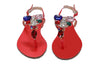 Ventutto Rio Red Crystal Cluster T-Strap Sandal-7