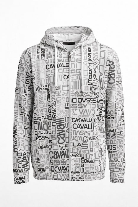 Cavalli Class Signature Lightweight Logo Zip Hoodie – L