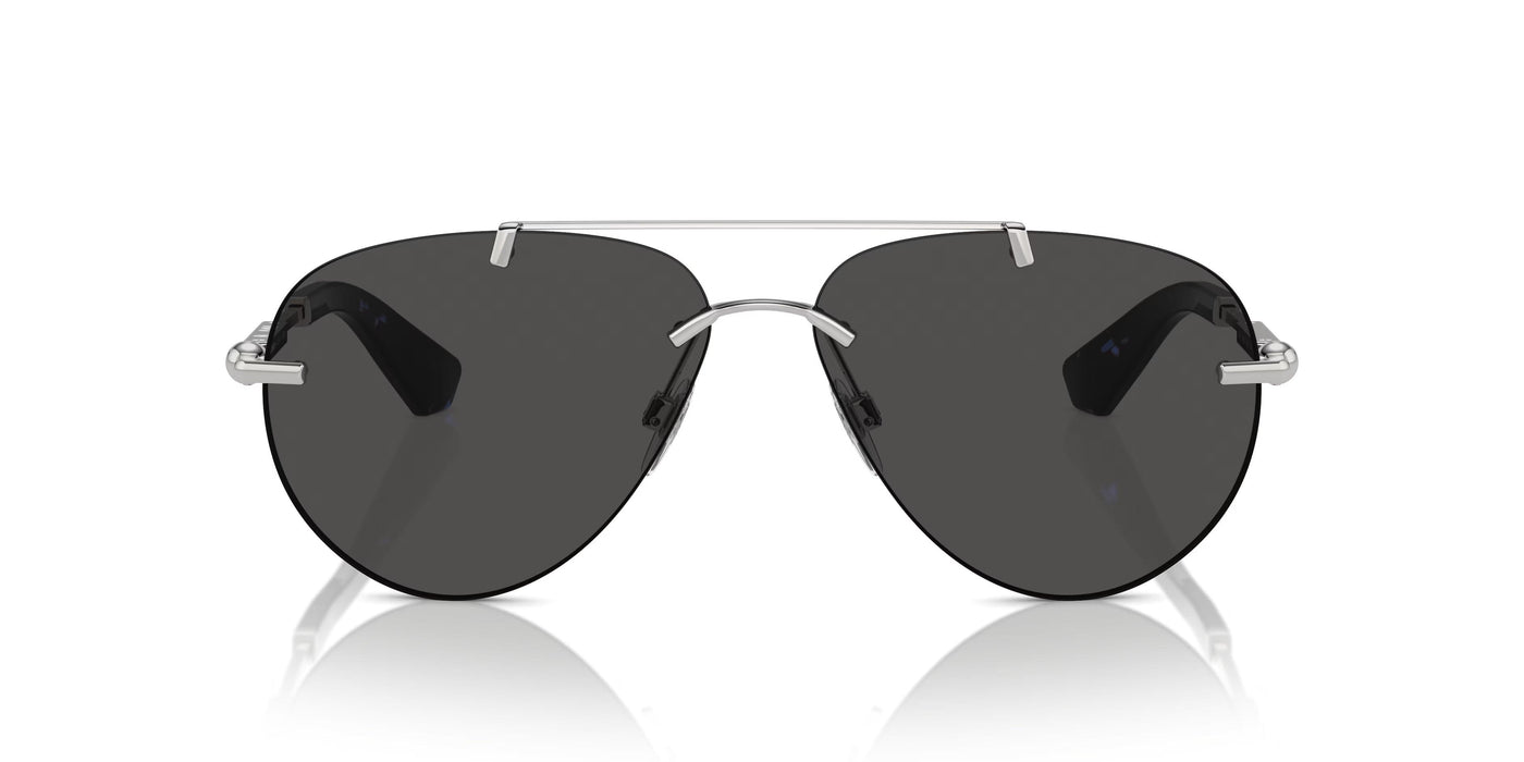 Burberry 0BE3152 100587 Black Silver Titanium Aviator Sunglasses