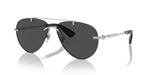 Burberry 0BE3152 100587 Black Silver Titanium Aviator Sunglasses