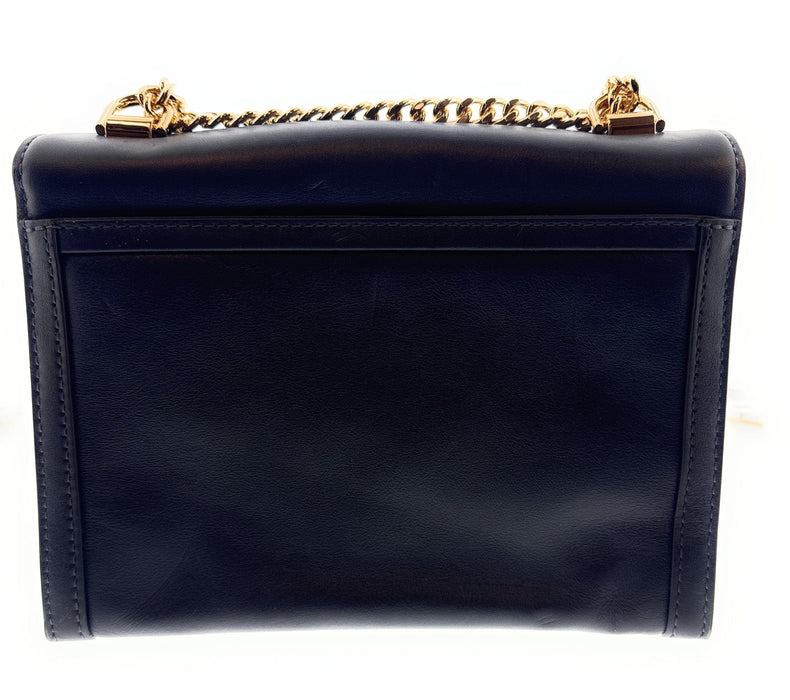 Michael Kors Navy Leather Studded Envelope Crossbody Clutch