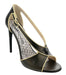 Roberto Cavalli Class  Black/Gold Criss Cross High Heel Sandal-
