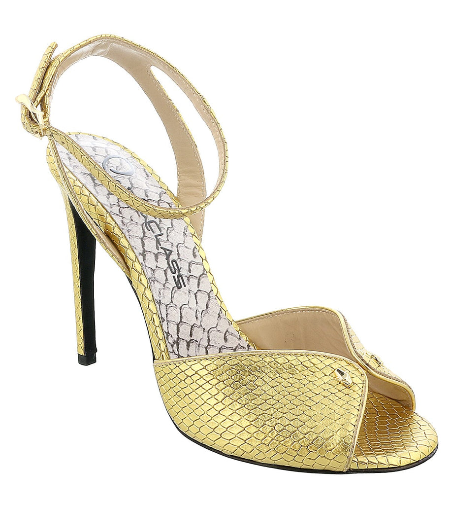 Roberto Cavalli Class  Gold Opent Toe High Heel Sandal-5.5/6