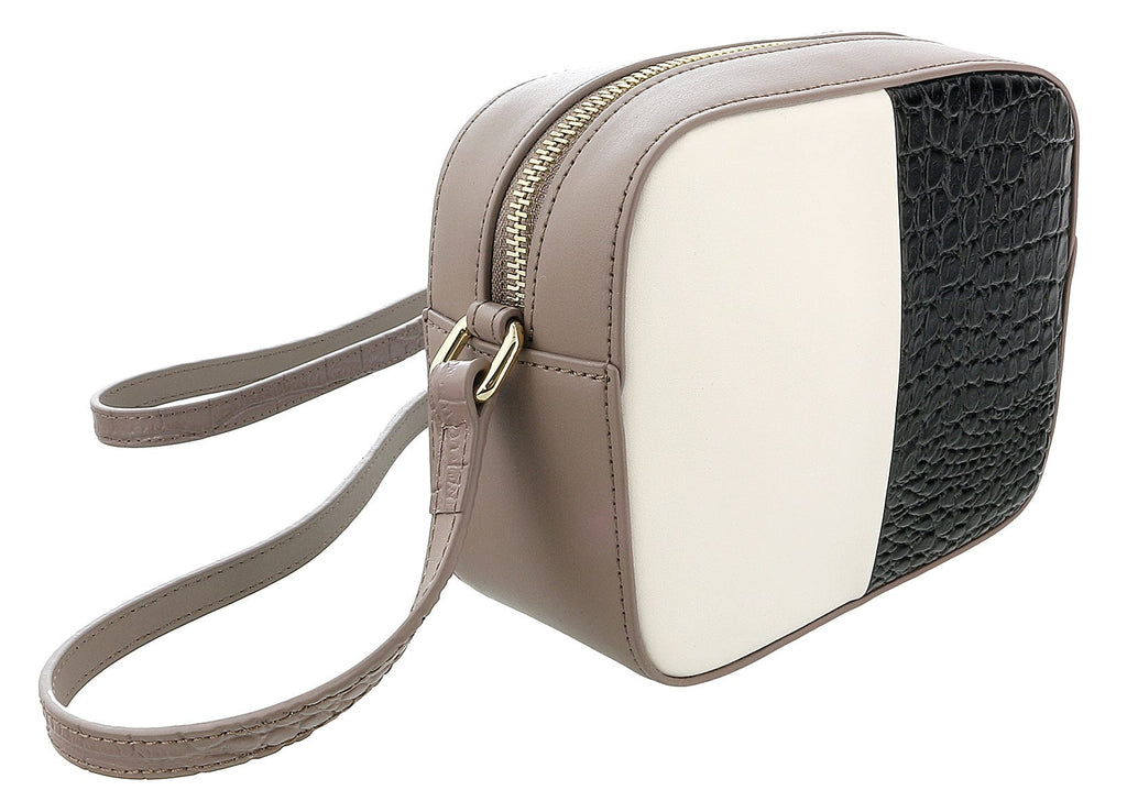 Roberto Cavalli Class Taupe/Black/White Dolly Small Shoulder Bag