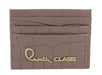Roberto Cavalli Class Taupe Embossed Dolly Credit Card Holder
