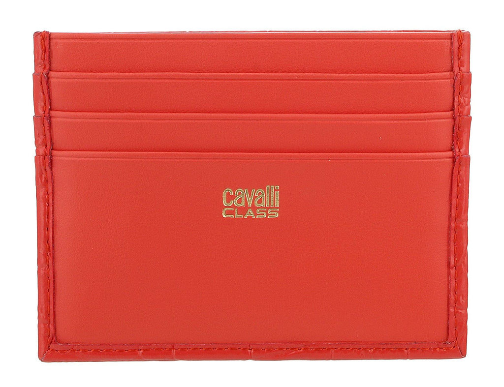 Roberto Cavalli Class Coral Embossed Dolly Credit Card Holder