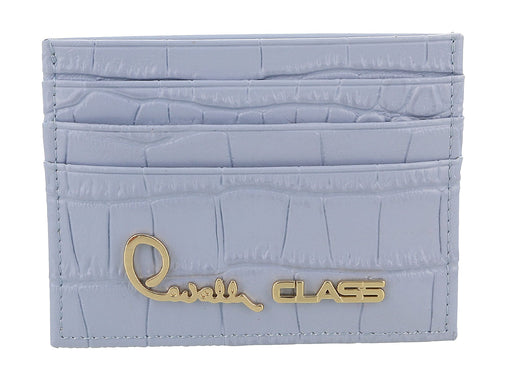 Roberto Cavalli Class Light Blue Embossed Dolly Credit Card Holder