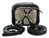 Roberto Cavalli Class Black Snakeskin Textured Susan Small Belt Bag / Shoulder Bag