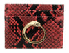 Roberto Cavalli Class Coral Millie Deluxe Snake Textured Credit Card Holder