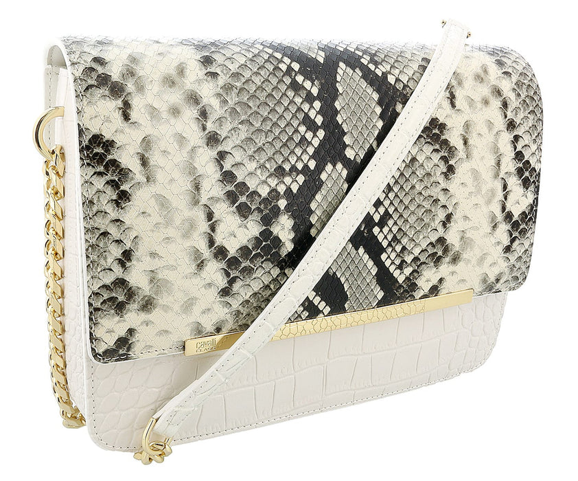 Roberto Cavalli Class White Large Milano Shoulder Bag