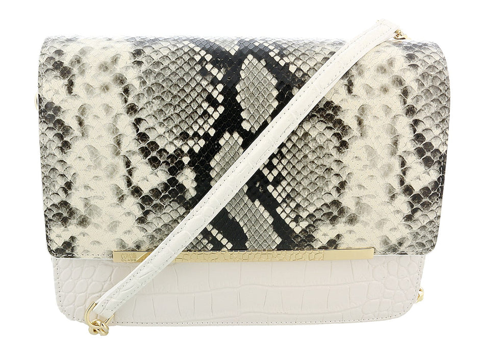 Roberto Cavalli Class White Large Milano Shoulder Bag