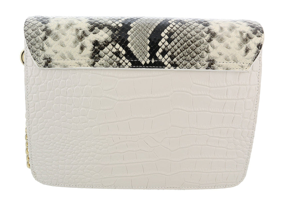 Roberto Cavalli Class White Large Milano Shoulder Bag