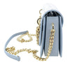 Roberto Cavalli Class Light Blue Embossed Medium Milano Chain Shoulder Bag