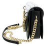 Roberto Cavalli Class Black Embossed Medium Milano Chain Shoulder Bag