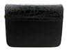 Roberto Cavalli Class Black Embossed Medium Milano Chain Shoulder Bag