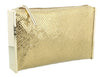 Roberto Cavalli Class Gold Embossed Cleo Pouch Clutch