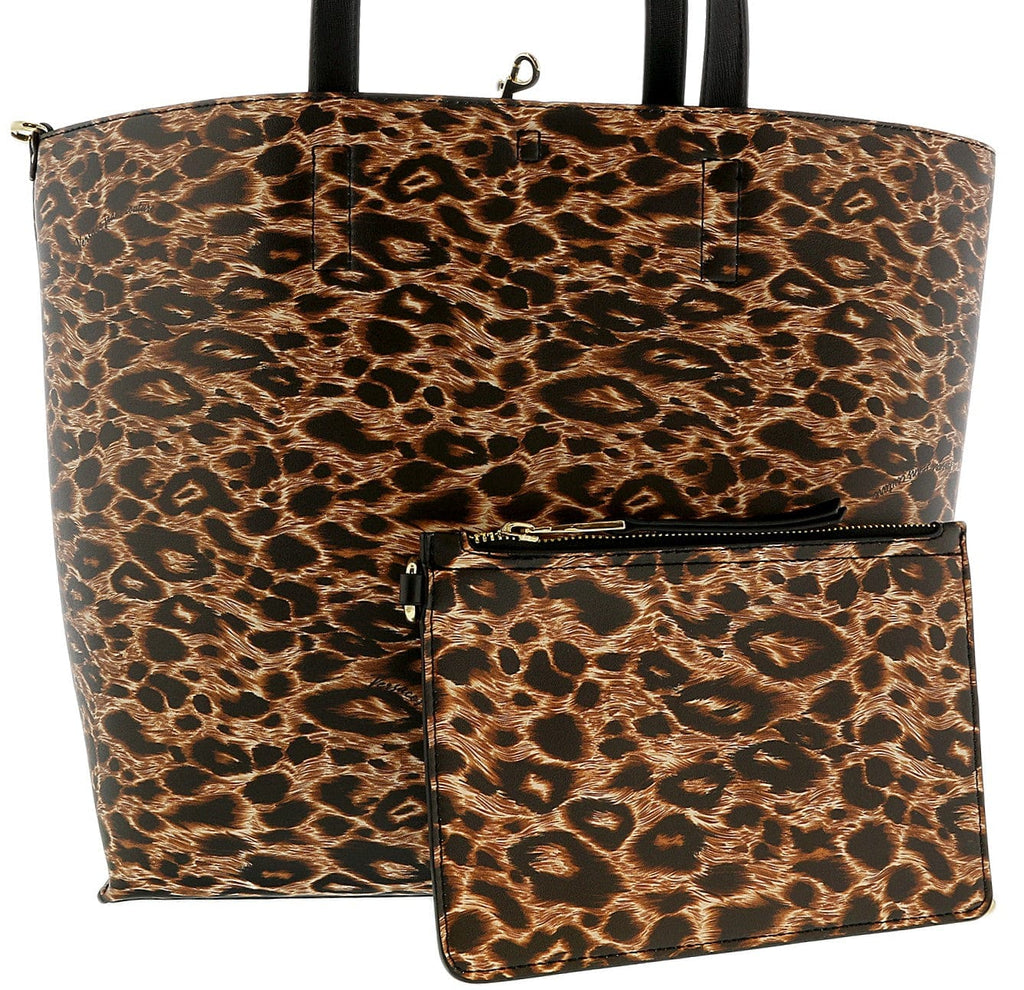 Versace Jeans Couture Reversible Signature Animal Print  Large Shopper Tote