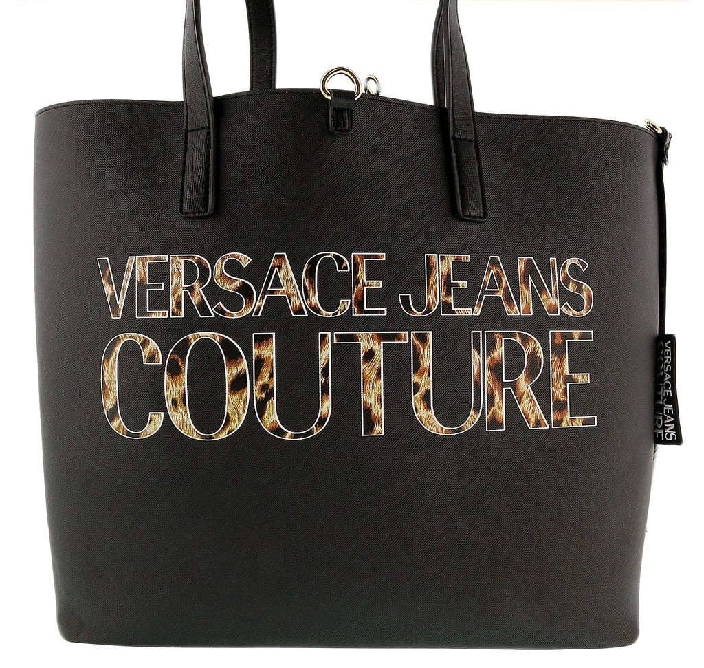 Versace Jeans Couture Black Signature Printed Classic Everyday Large  Shopper Tote Bag for womens : Clothing, Shoes & Jewelry 
