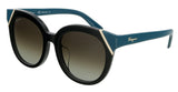 Salvatore Ferragamo  Black/Petrol  Cateye  Sunglasses