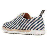 Love Moschino Blue/White Striped Lace Up Espadrilles