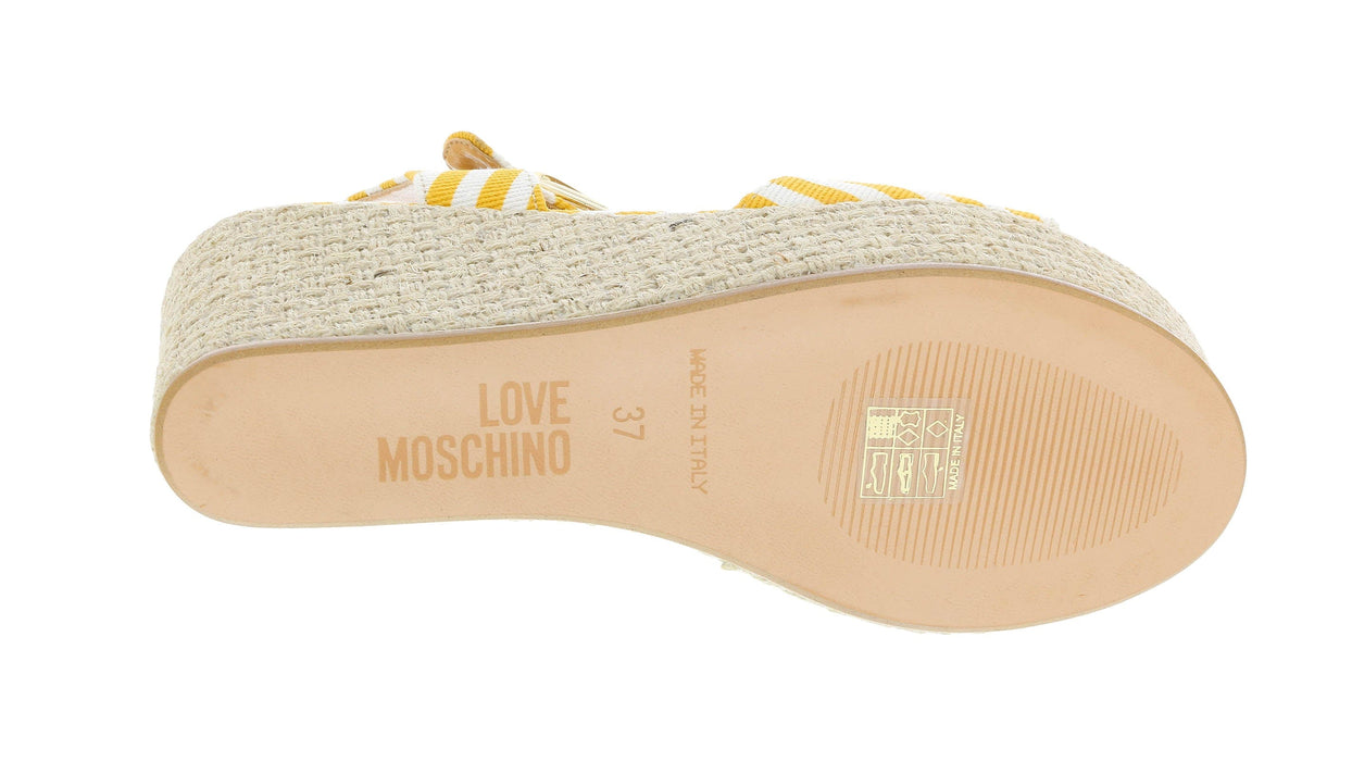 Love Moschino  Striped Wedge Heel Sandal-