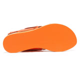 Love Moschino Orange Cris Cross Heart Flat Sandal