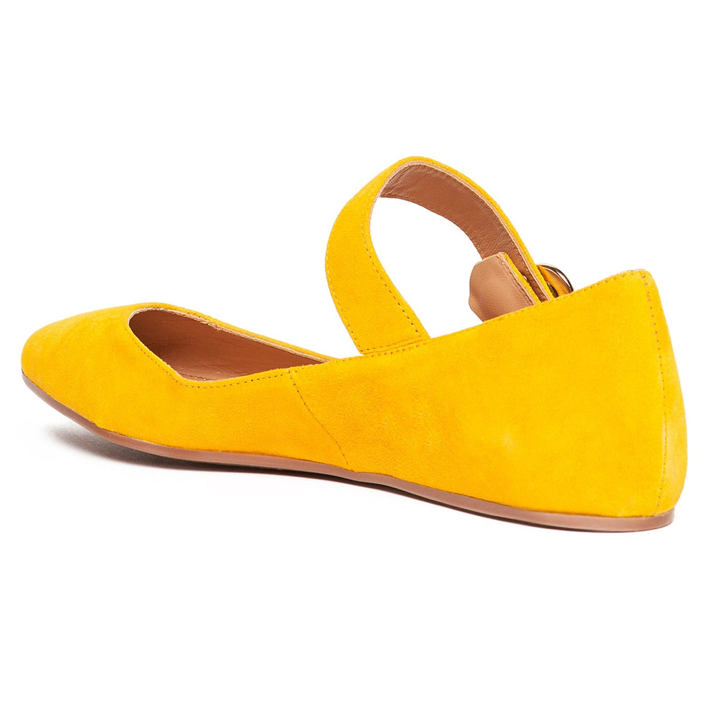 Love Moschino Yellow Pointed Toe Mary Jane Flats