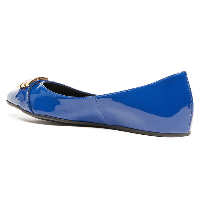 Love Moschino Blue Pointed Toe Patent Flats