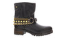 Love Moschino  Gold Tone Embellished Biker Boots-