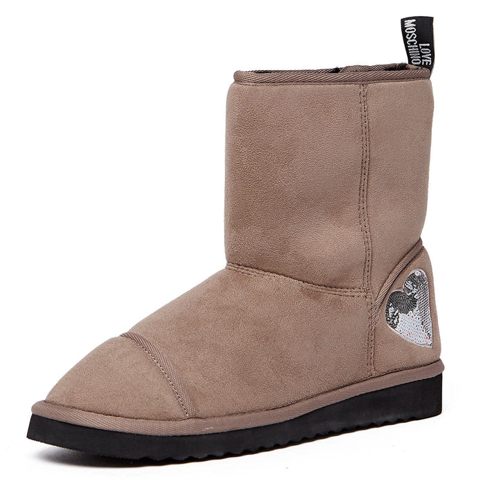 Love Moschino Grey Ankle Snow Boots
