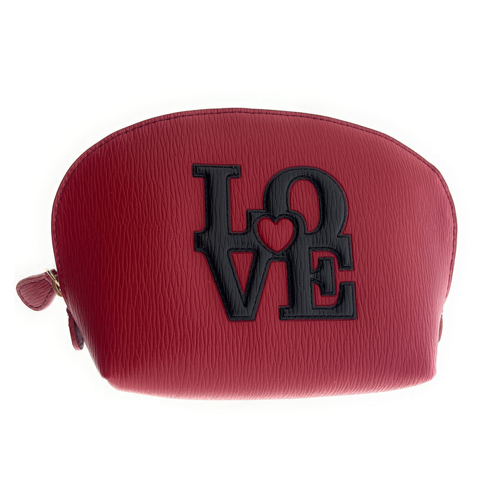 Love Moschino Red Black Love Embossed Pouch