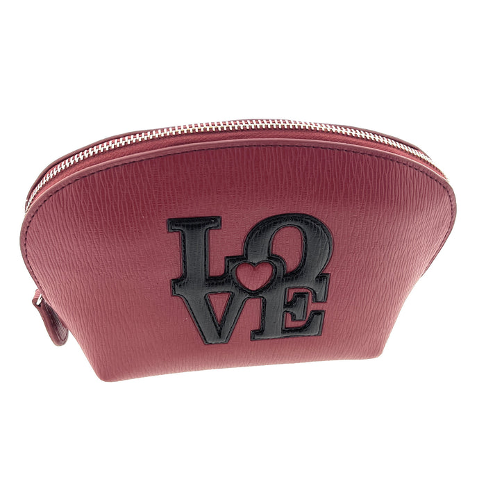 Love Moschino Red Black Love Embossed Pouch