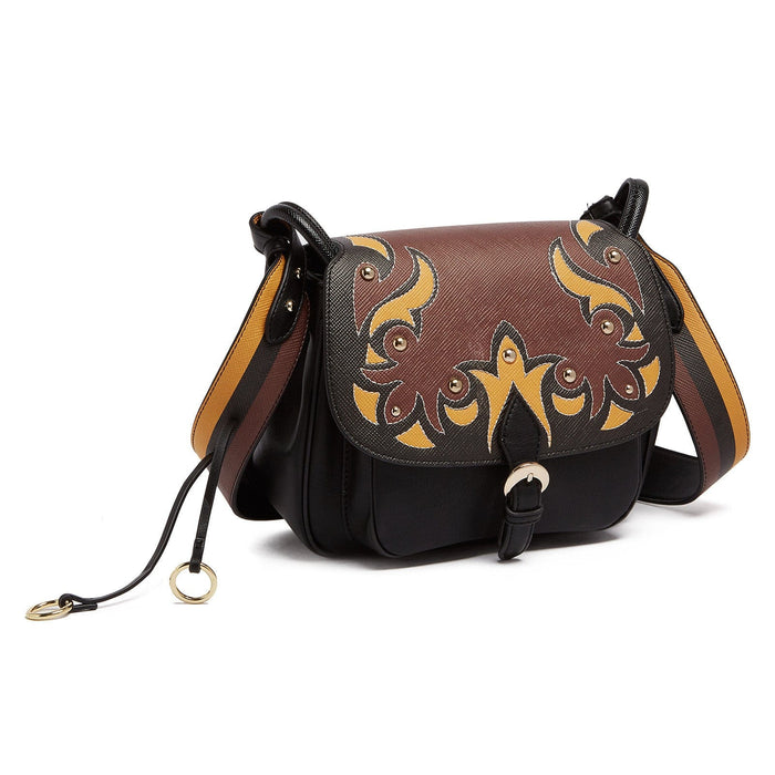 Tosca Blu Tan/Black Medium Western Applique Shoulder Bag