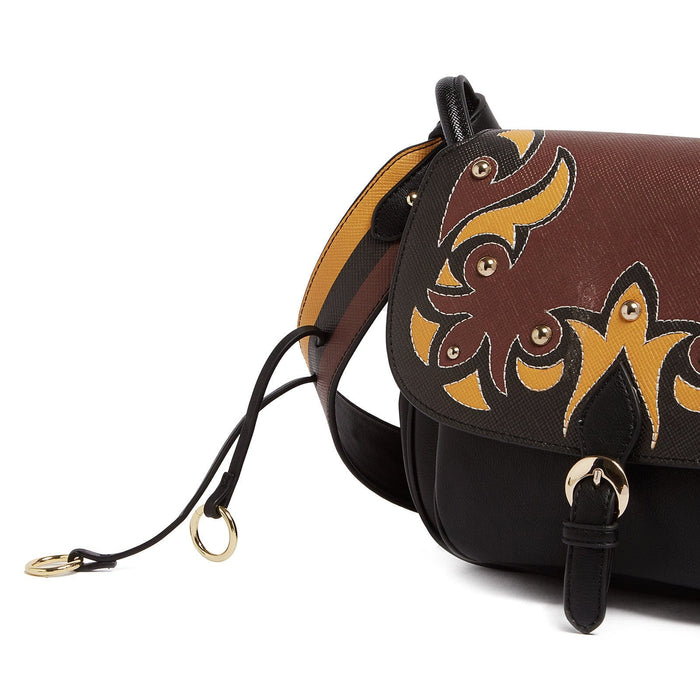 Tosca Blu Tan/Black Medium Western Applique Shoulder Bag