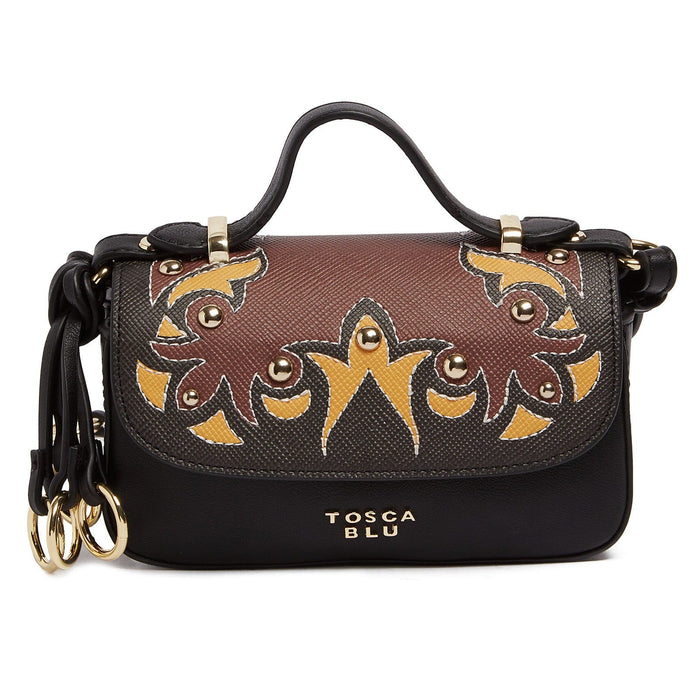 Tosca Blu Tan/Black Small Western Applique Shoulder Crossbody Bag