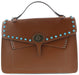 Tosca Blu Tan Small Western Inspired Beaded  Flap Top Handle Bag
