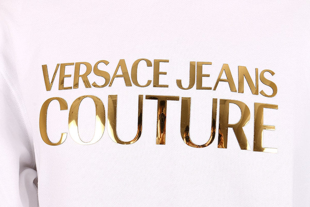 Versace Jeans Couture  Pure Cotton Gold Foil Logo Long Sleeve  Hoodie Sweatshirt-