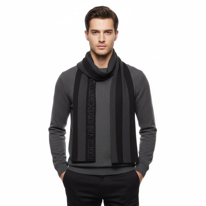 Roberto Cavalli black Wool Scarf