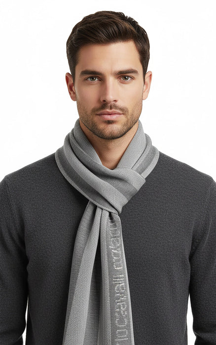 Roberto Cavalli light grey Wool Scarf