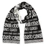 Roberto Cavalli black/white Wool Blend Scarf