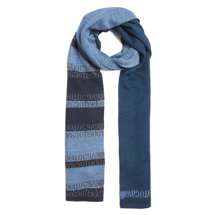 Roberto Cavalli blue Wool Blend Scarf