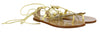 Roberto Cavalli Gold Embellished String Tie Sandal-