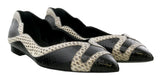 Roberto Cavalli Black Python Detail Pointed Toe Ballerina-